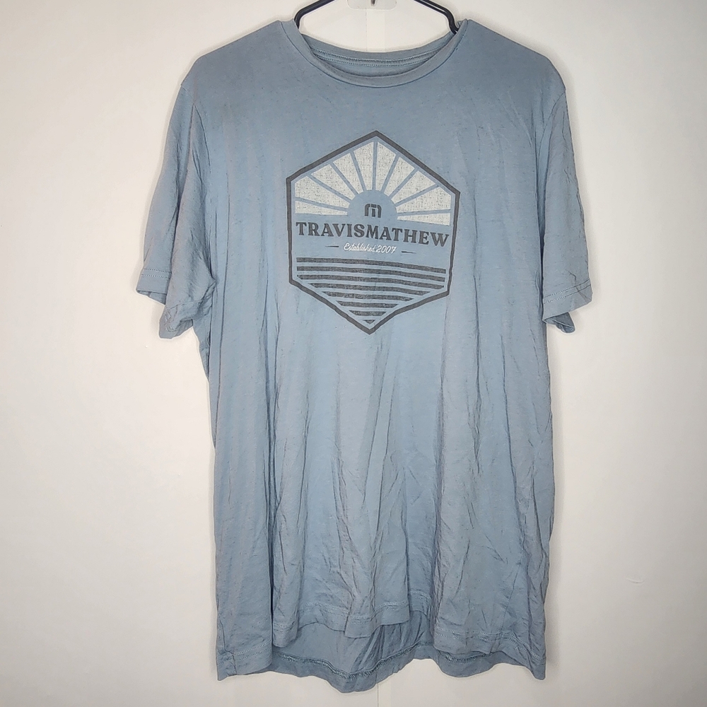 Travis Mathew Light Blue Men's Short Sleeve T-Shirt, XL